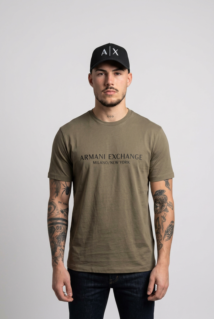 Camiseta Armani Exchange Milano/New York verde oliva