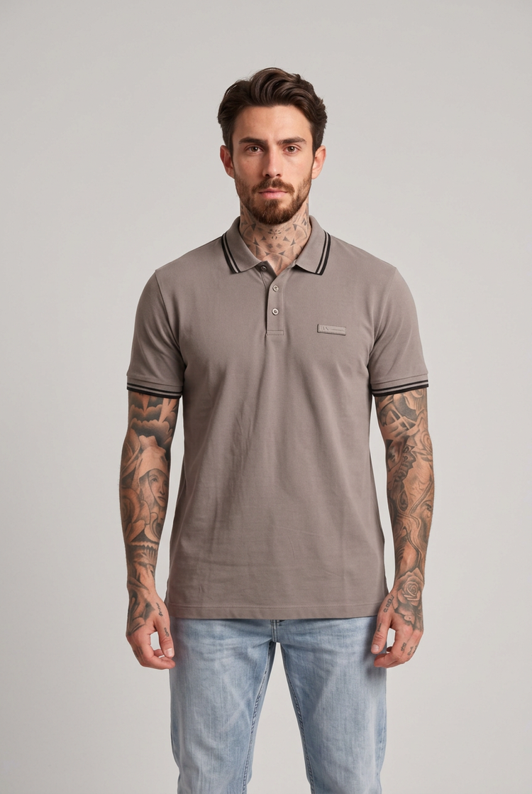 Polo Armani Exchange gris con ribetes
