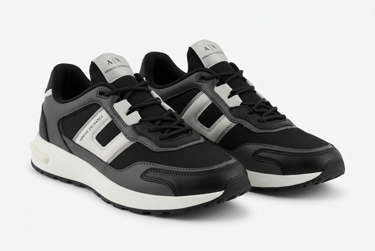 Zapatillas Armani Exchange negras con plateado