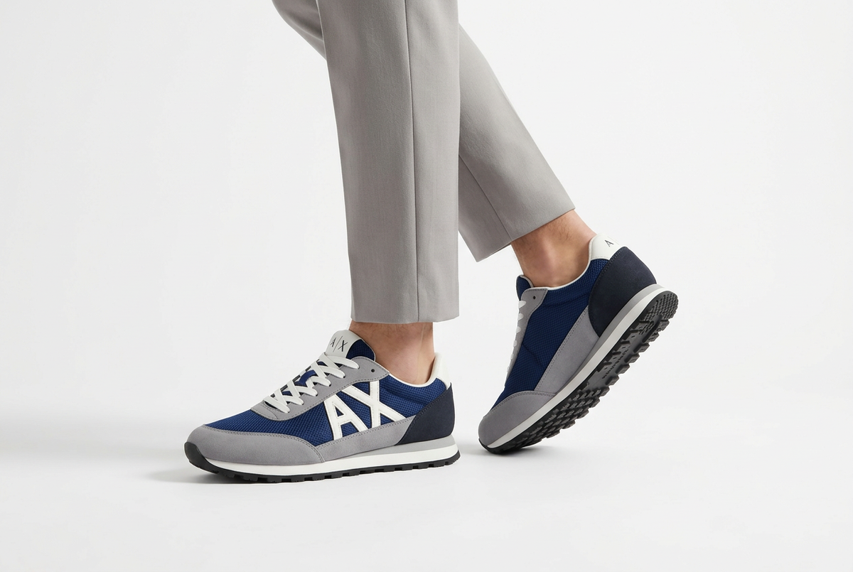 Zapatillas Armani Exchange azul marino con gris