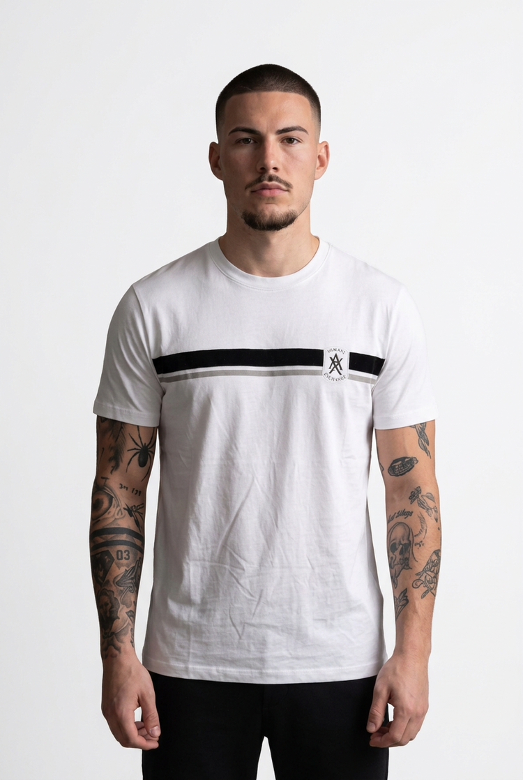 Camiseta Armani Exchange blanca con franja
