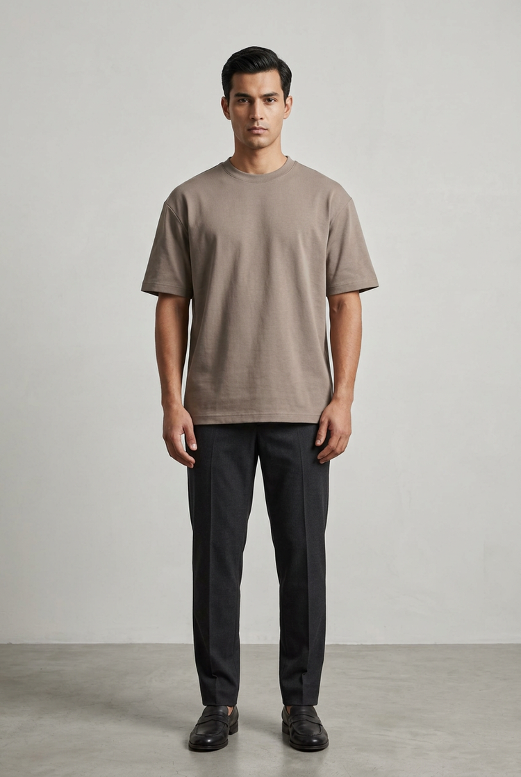 Camiseta básica Zara marrón
