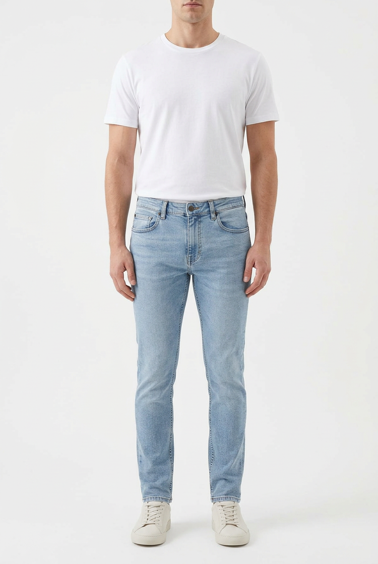 Jeans Pull&Bear azul claro liso