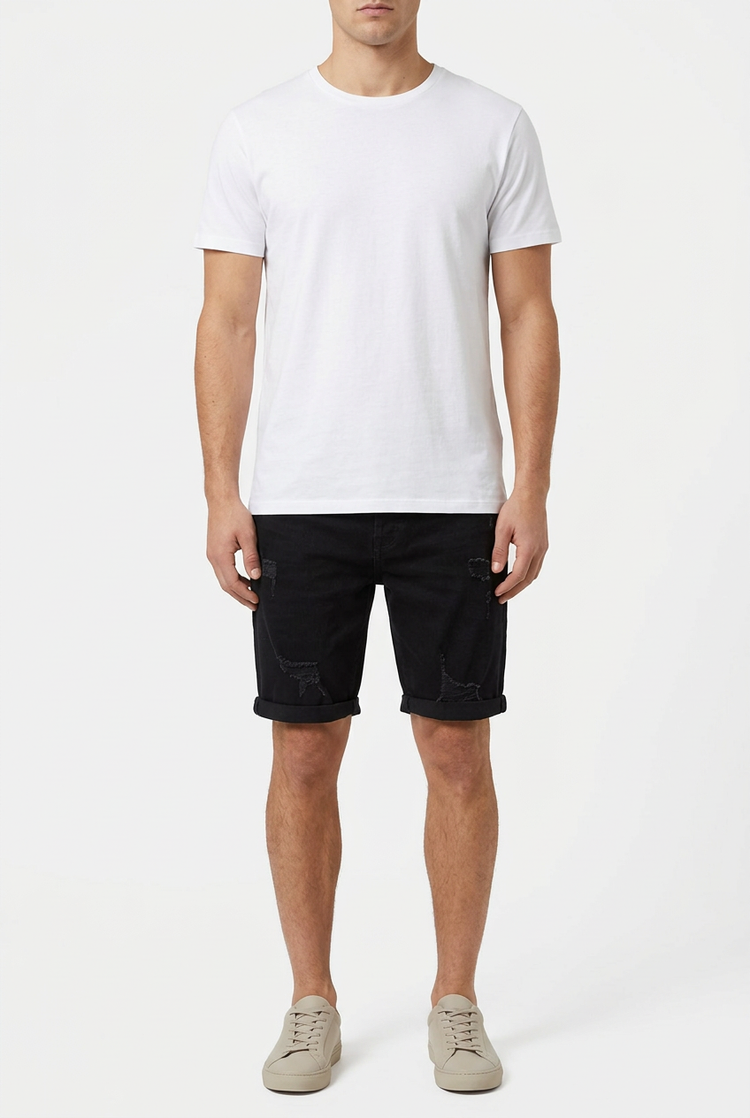Bermuda Pull&Bear negra con vuelta