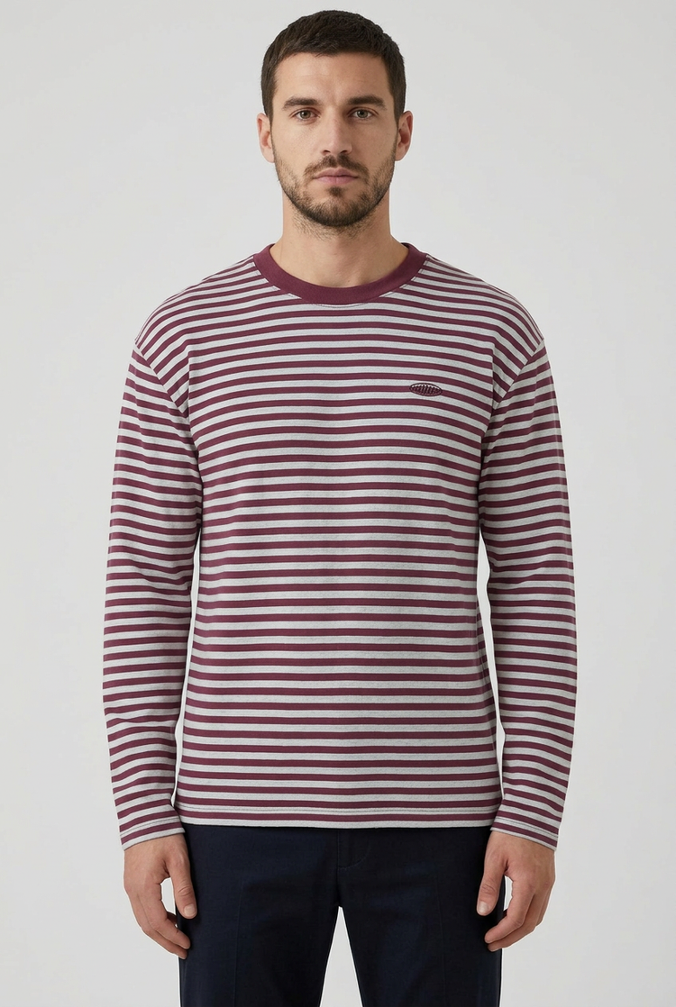 Pull&Bear — Suéter de rayas vinotinto Seeking Meaning